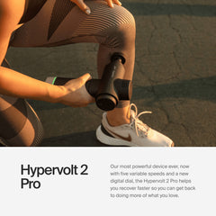 Hyperice Hypervolt 2 Pro mango con banda LED para control y carga clara