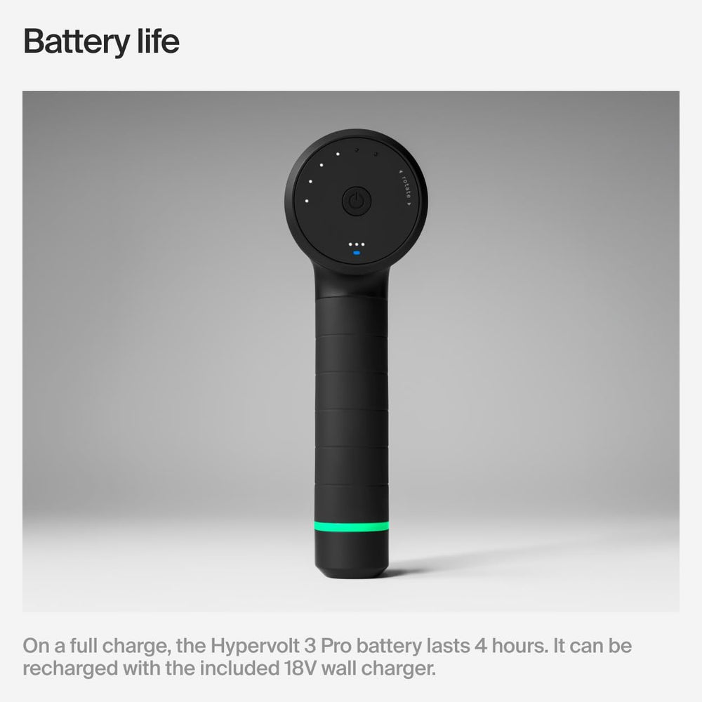 Hyperice Hypervolt 3 Pro en uso por deportista para calentamiento eficaz