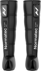 Hyperice Normatec Elite vista frontal con empaque, muestra portabilidad