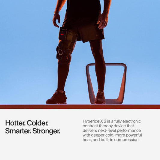 Hyperice X2 Knee detalle de los materiales premium, mayor confort y durabilidad