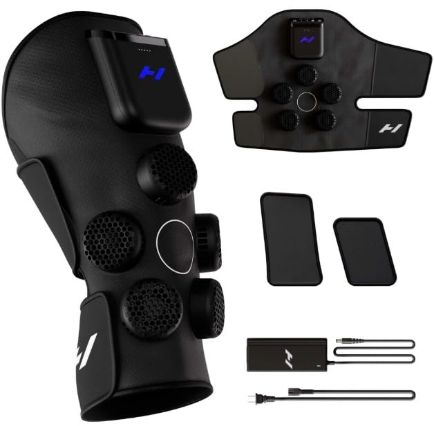 Hyperice X2 Knee vista frontal mostrando ajuste y cubrebanda, recuperación rápida