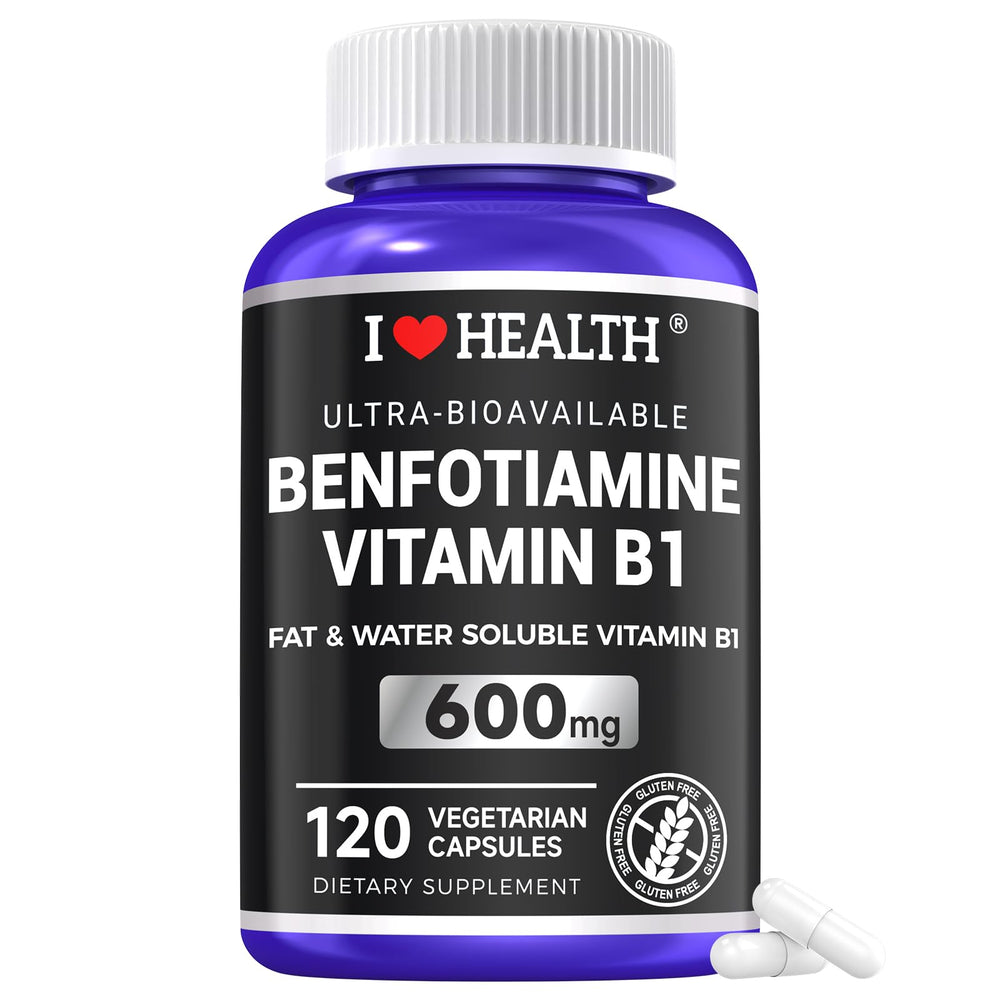 I LOVE HEALTH botella frontal mostrando etiqueta y beneficios