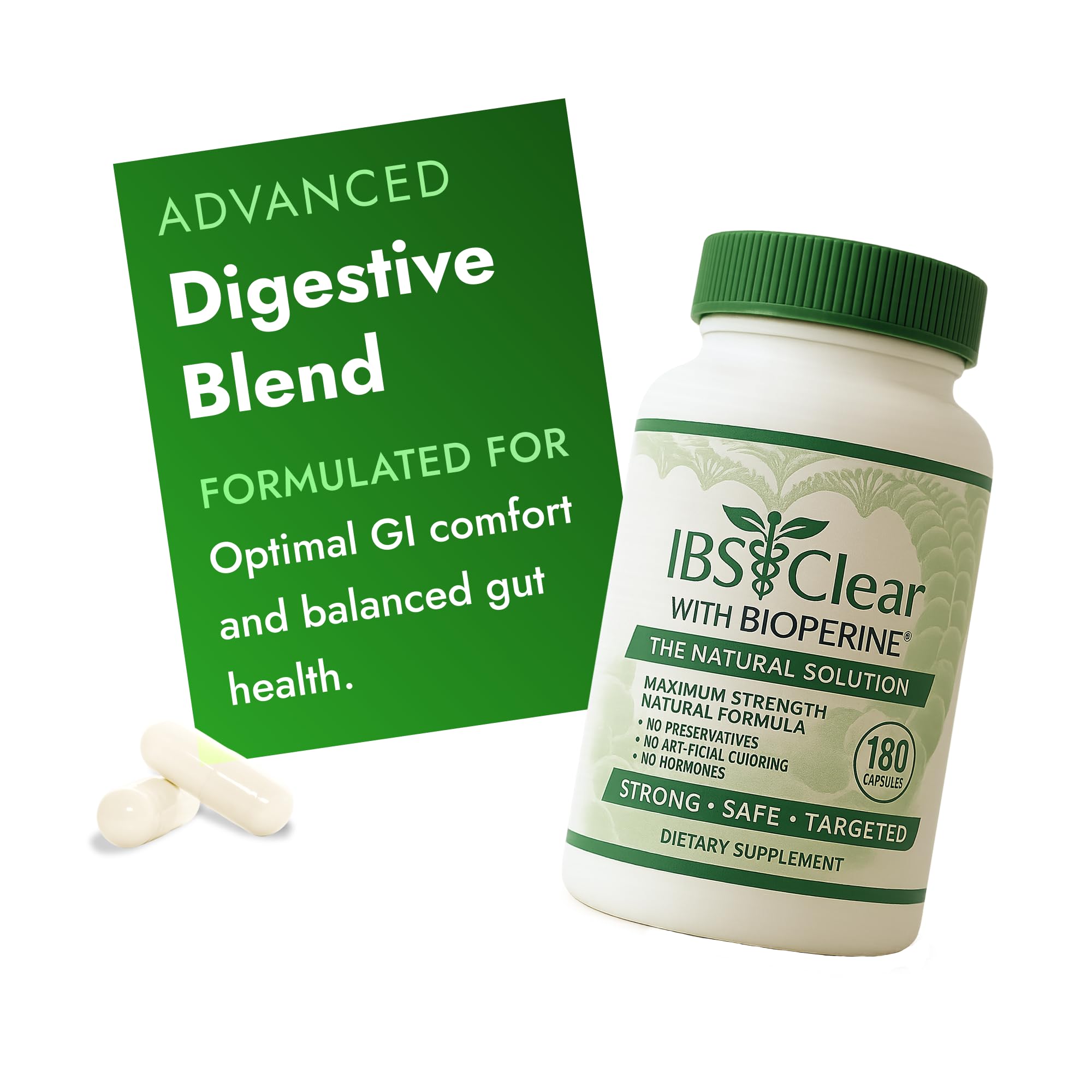 IBS Clear frente del envase mostrando diseño y cantidad, ofrece confianza
