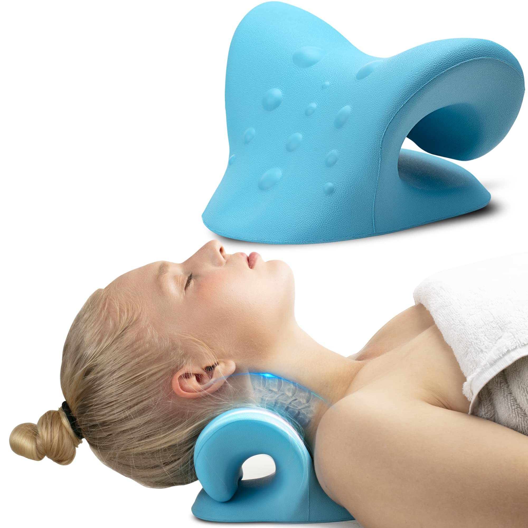 iBYWM vista frontal del dispositivo mostrando diseño ergonómico y alivio cervical
