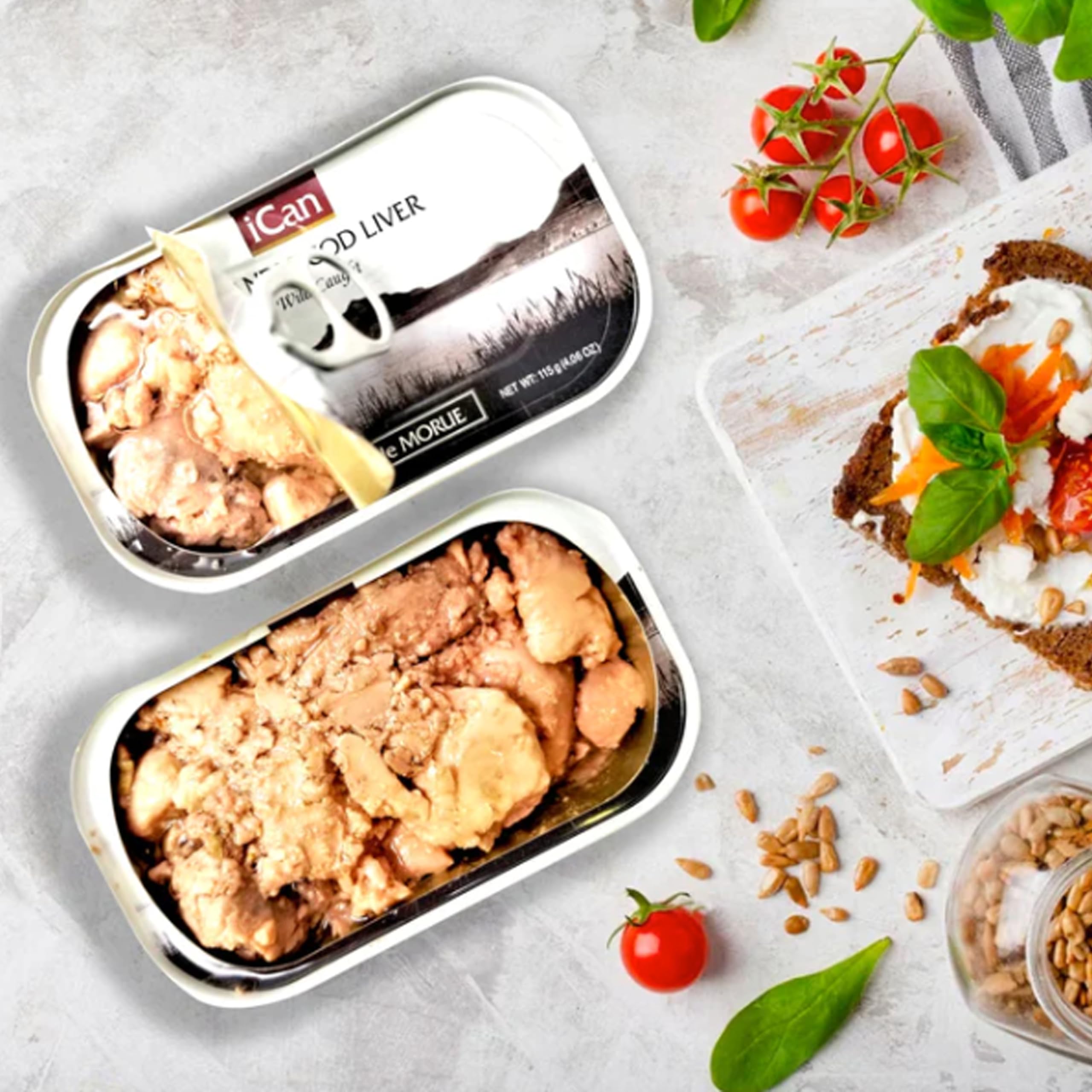 ICAN porción sobre tostada baja en carbohidratos para consumo rápido