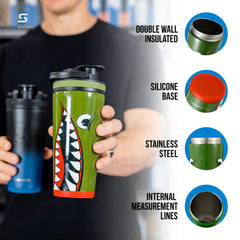Ice Shaker detalle de la tapa y agitador de rosca para mezclas homogéneas