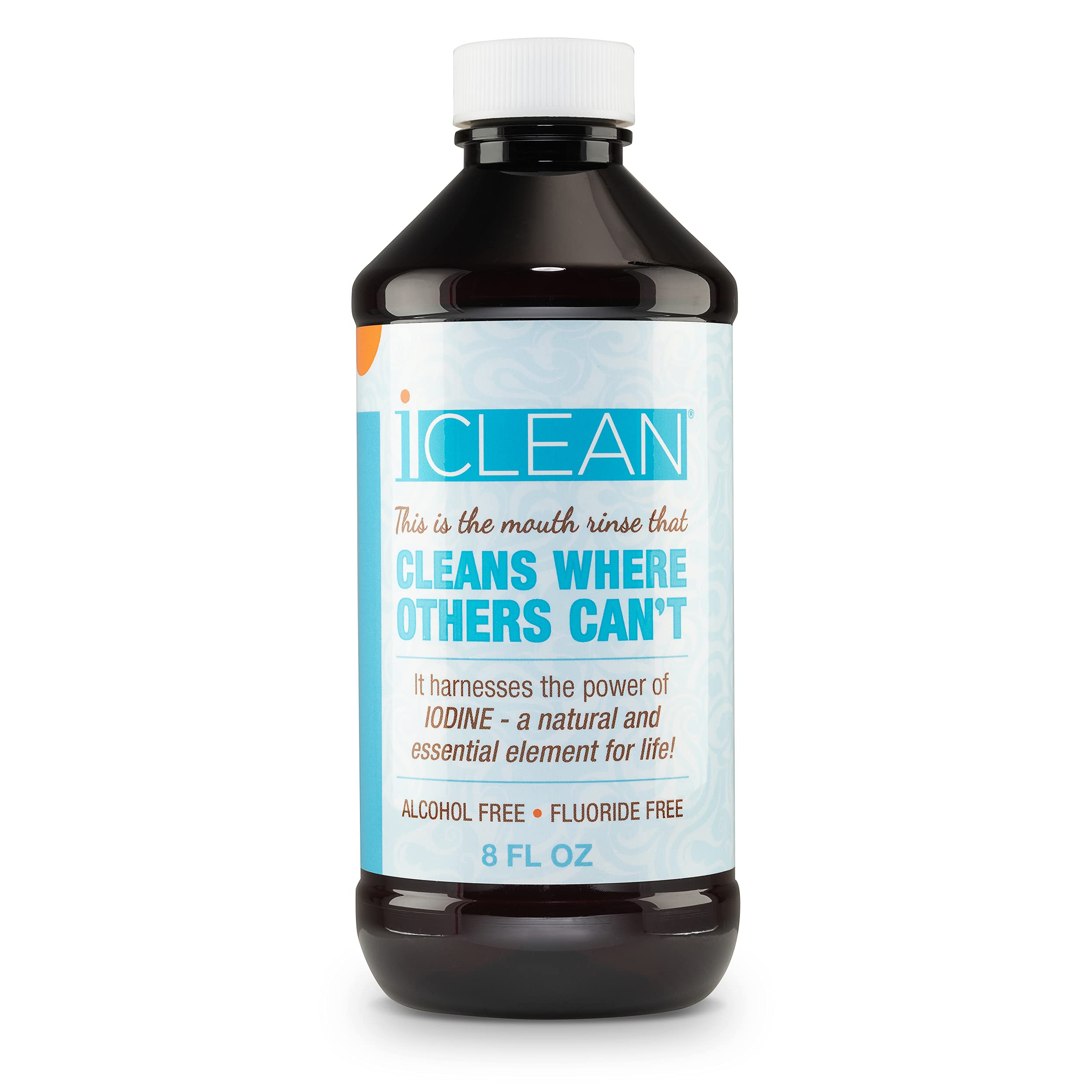 iCLEAN frasco frontal mostrando etiqueta clara y beneficio de frescura