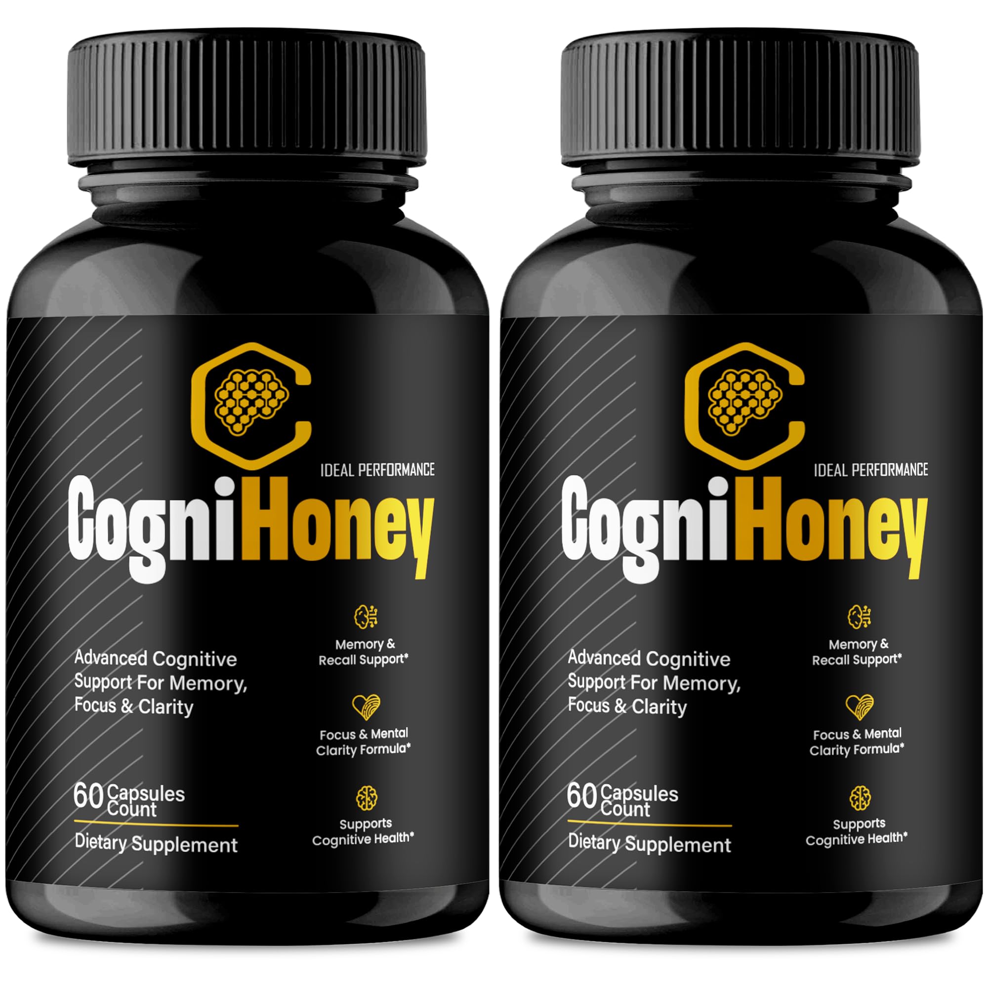 IDEAL PERFORMANCE CogniHoney vista frontal mostrando el pack doble y conveniencia
