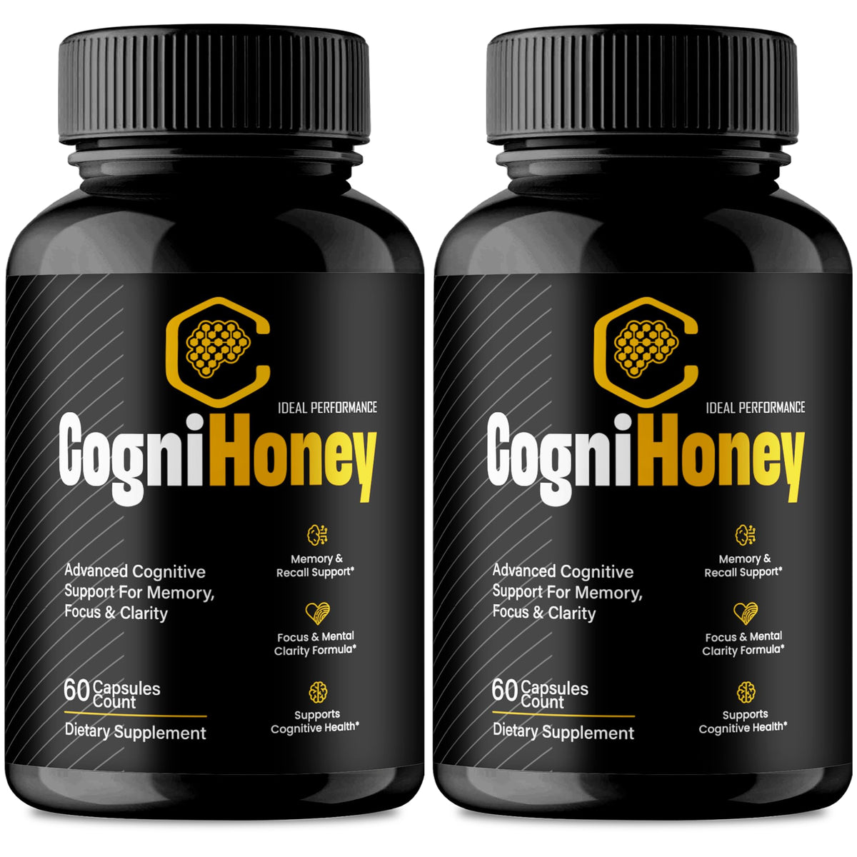 IDEAL PERFORMANCE CogniHoney vista frontal mostrando el pack doble y conveniencia