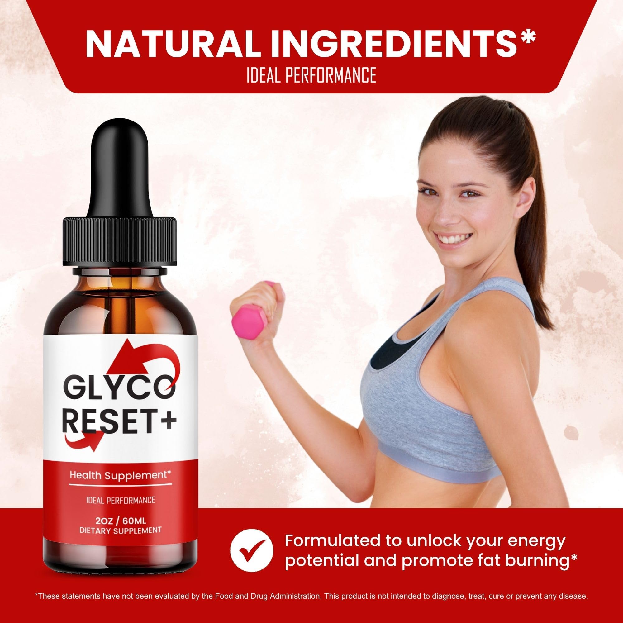IDEAL PERFORMANCE Glyco Reset frasco en mano para comparar tamaño y transporte sencillo