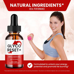IDEAL PERFORMANCE Glyco Reset frasco en mano para comparar tamaño y transporte sencillo
