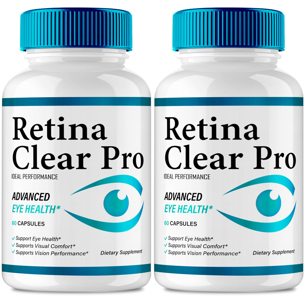 IDEAL PERFORMANCE frasco frontal del suplemento Retina Clear mostrando etiqueta y marca