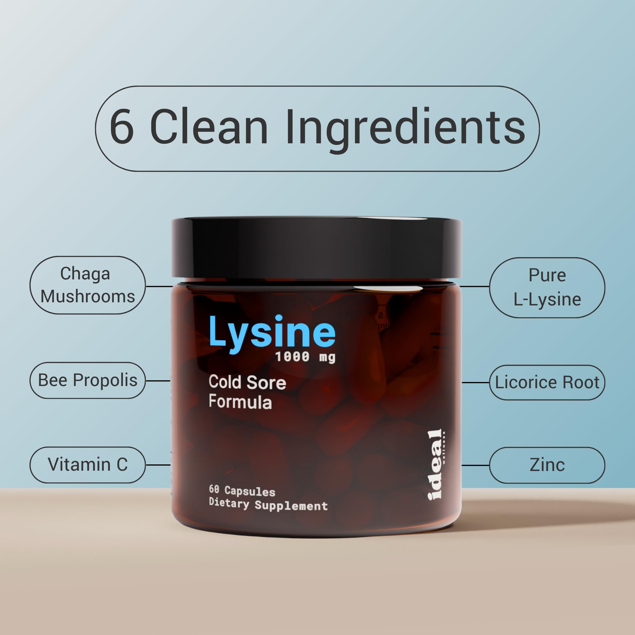 Ideal Wellness cápsulas junto a bálsamo labial mostrando uso complementario