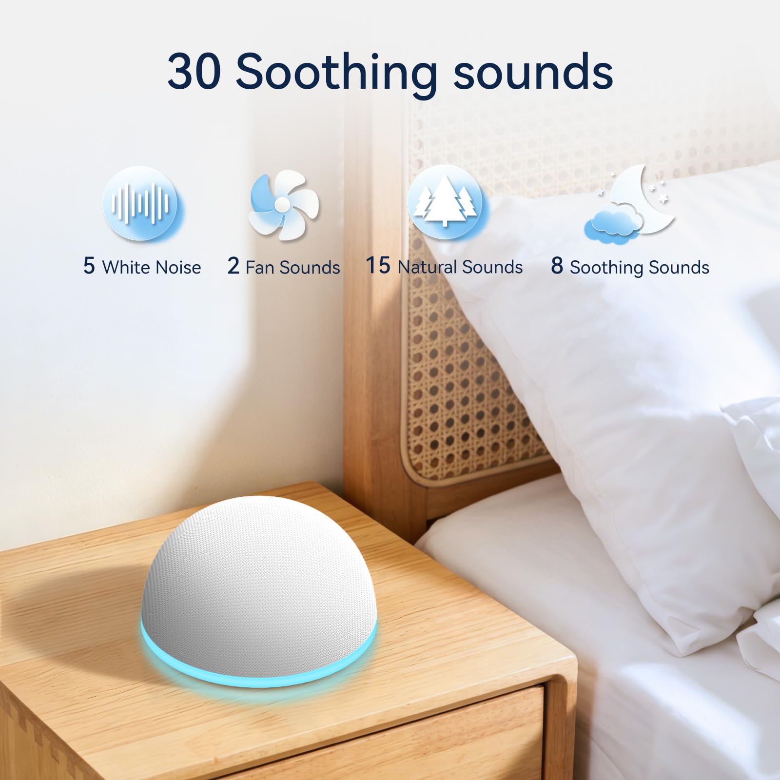 iDealSleep detalle del altavoz, textura suave para sonido claro