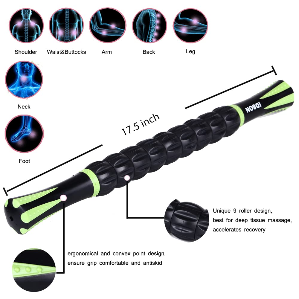 IDSON detalle de los nueve rodillos ABS para masaje uniforme y eficaz