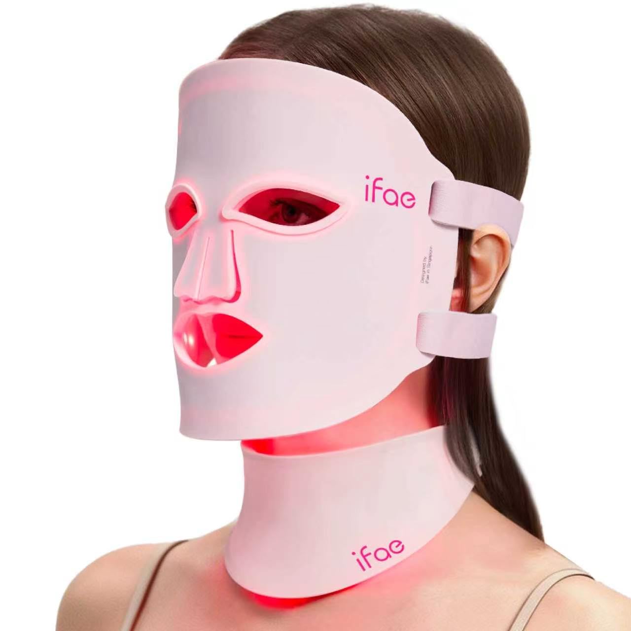 IFAE máscara frontal rosa mostrando diseño elegante y ajuste cómodo