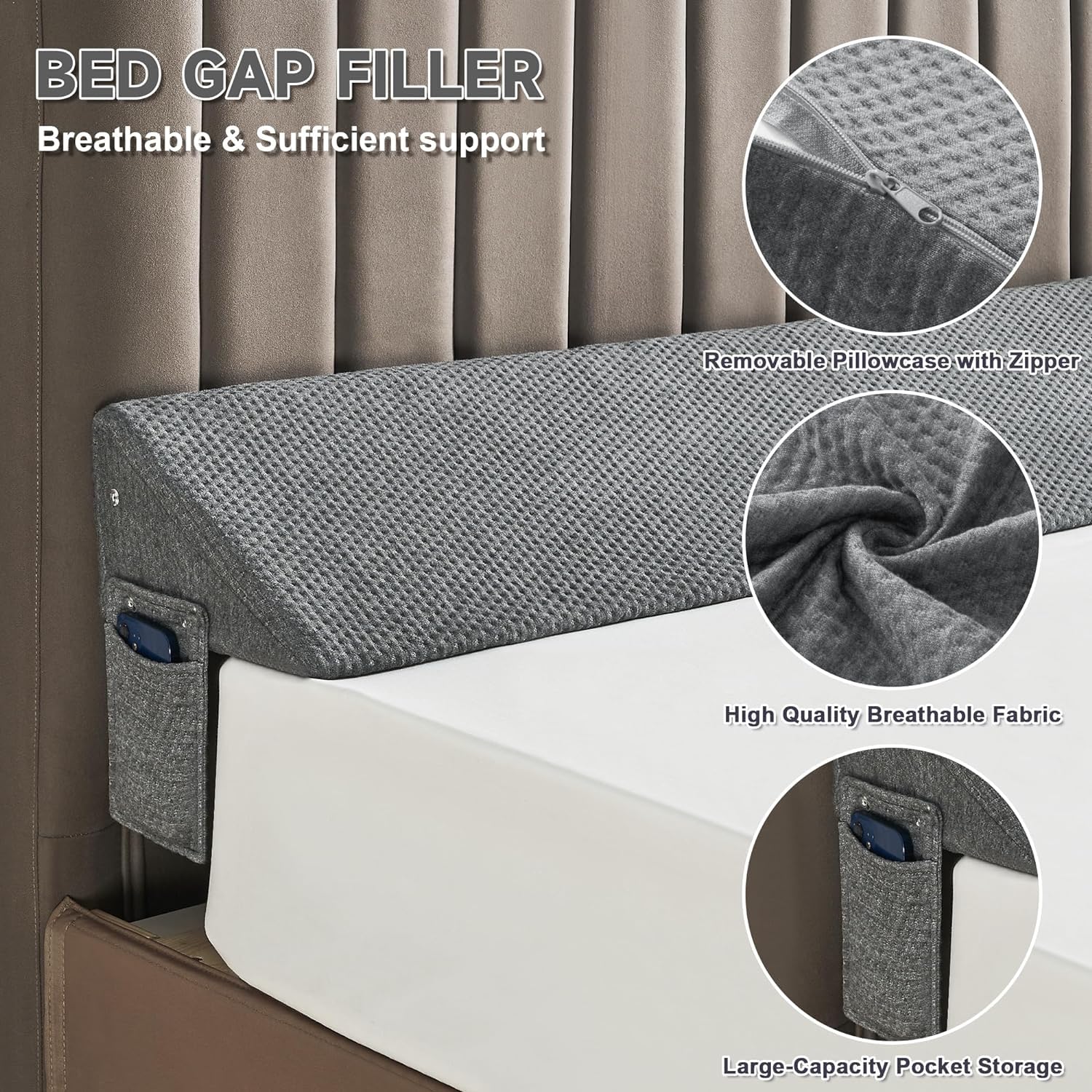 IFNOW cuña en cama nocturna previene caída de almohadas y objetos