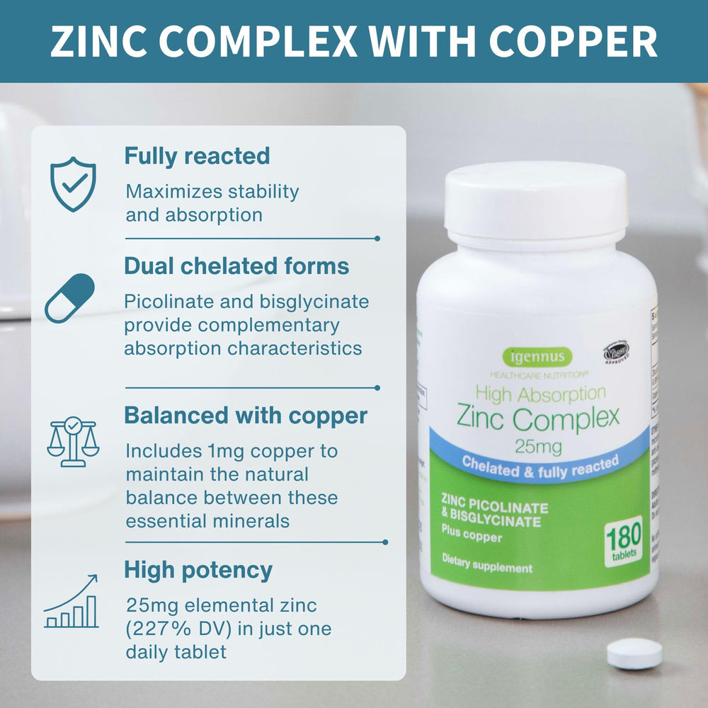 Capsula de Igennus Chelated Zinc sostenida en mano, fácil de tomar y bien tolerada