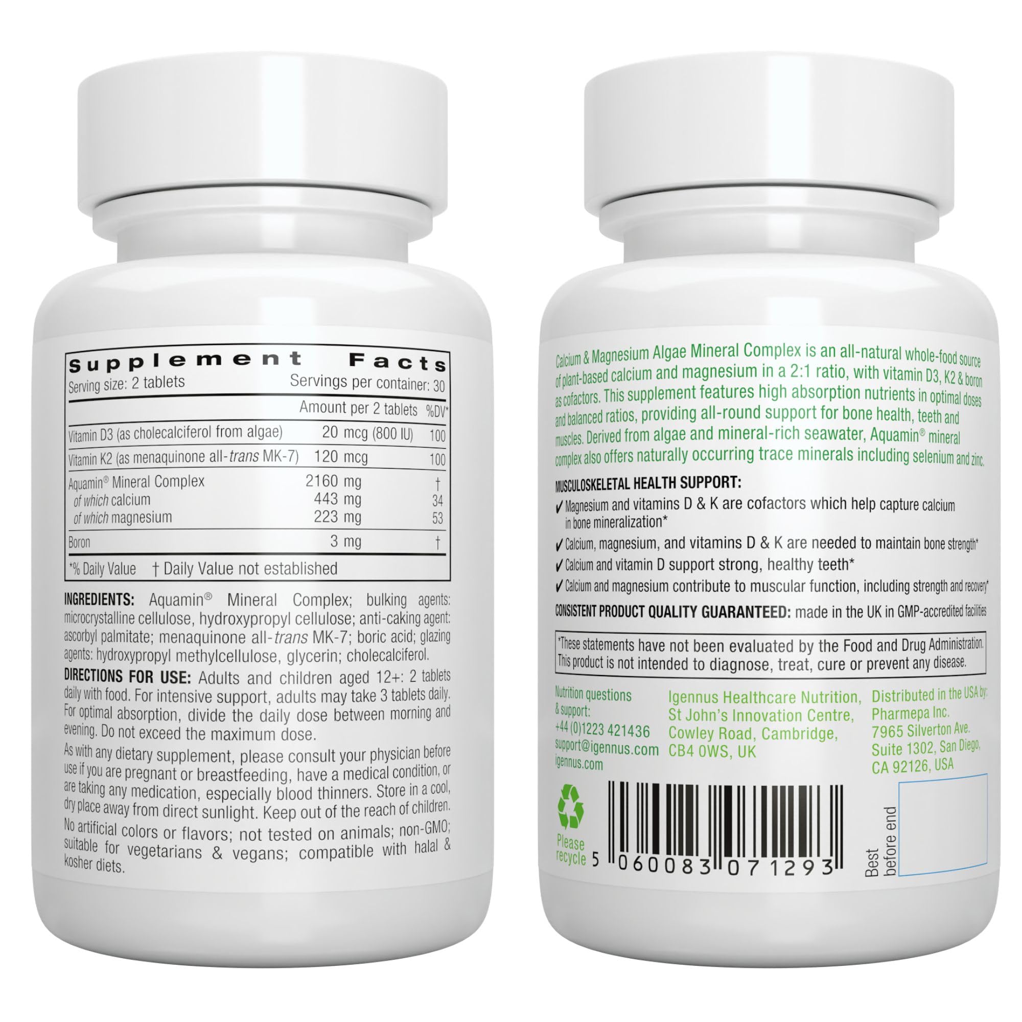 Igennus Aquamin alga roja como fuente natural de calcio