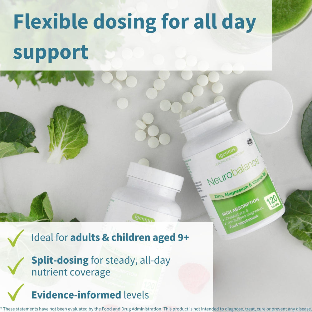 Tableta de Igennus Neurobalance en mano para comparar tamaño y porción
