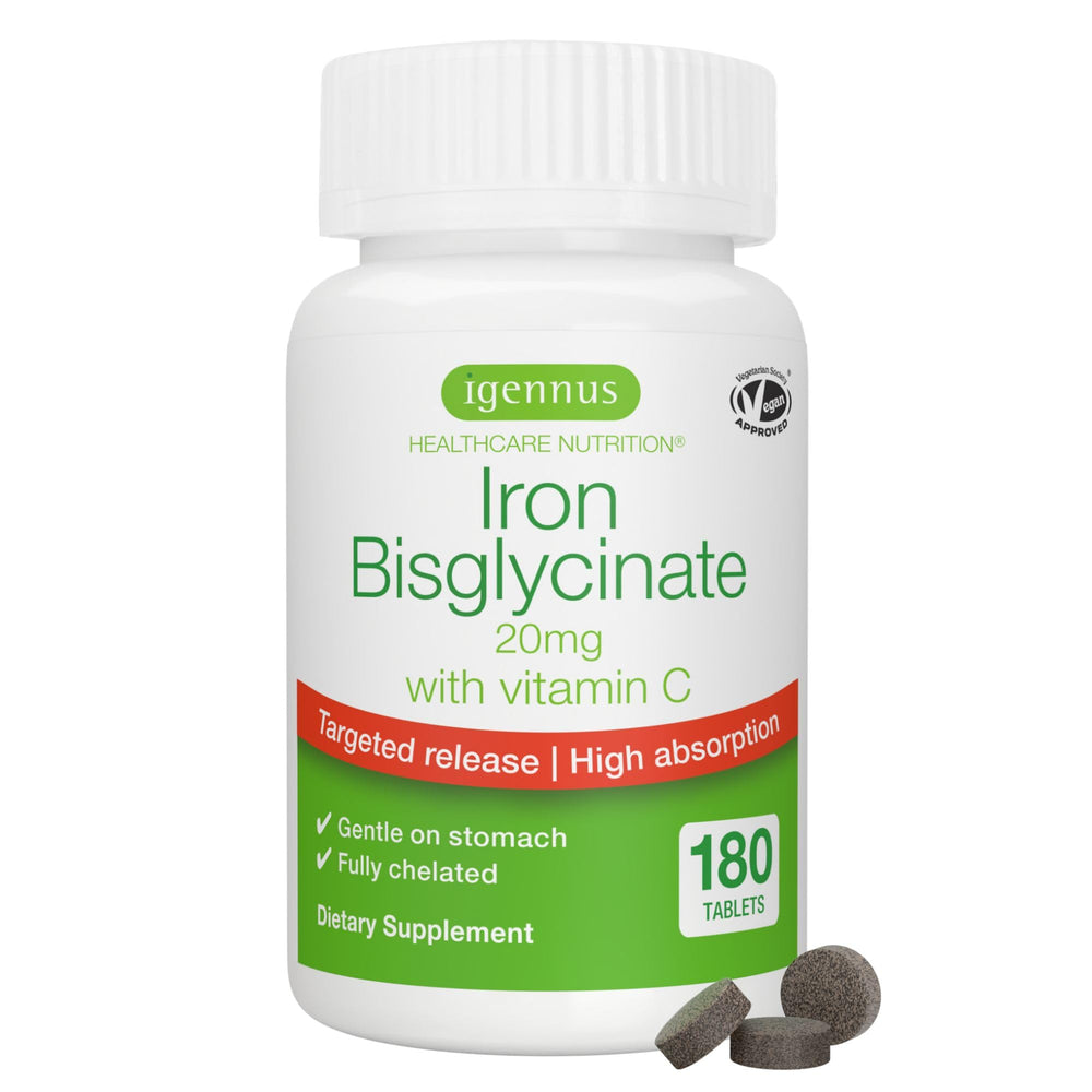 Igennus envase frontal mostrando 180 comprimidos y beneficios de absorción