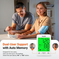 iHealth tamaño del monitor comparado con manos para escala