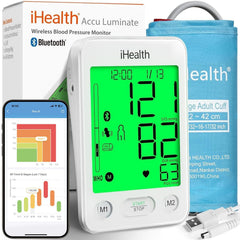 iHealth monitor frontal con pantalla grande y lectura rápida