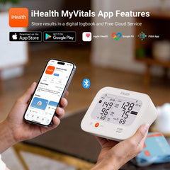 iHealth Jurni comparación de tamaño mostrando portátil y compacto