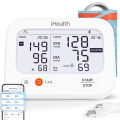 iHealth Jurni vista frontal con pantalla dual, lectura clara y rápida