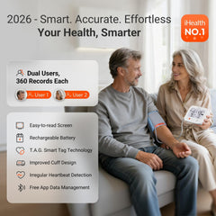 iHealth Jurni detalle de pantalla dual con indicador de nivel y promedio