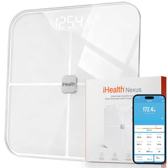 iHealth Nexus vista frontal mostrando pantalla y diseño, confianza en lecturas