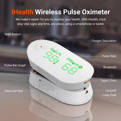 iHealth cable micro-USB incluido para recarga rápida y sin pilas