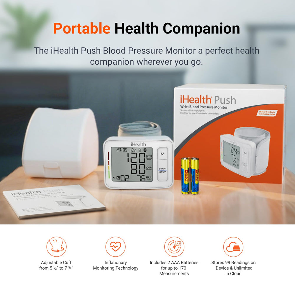 iHealth Push kit completo con funda pilas y manual listo para viajar