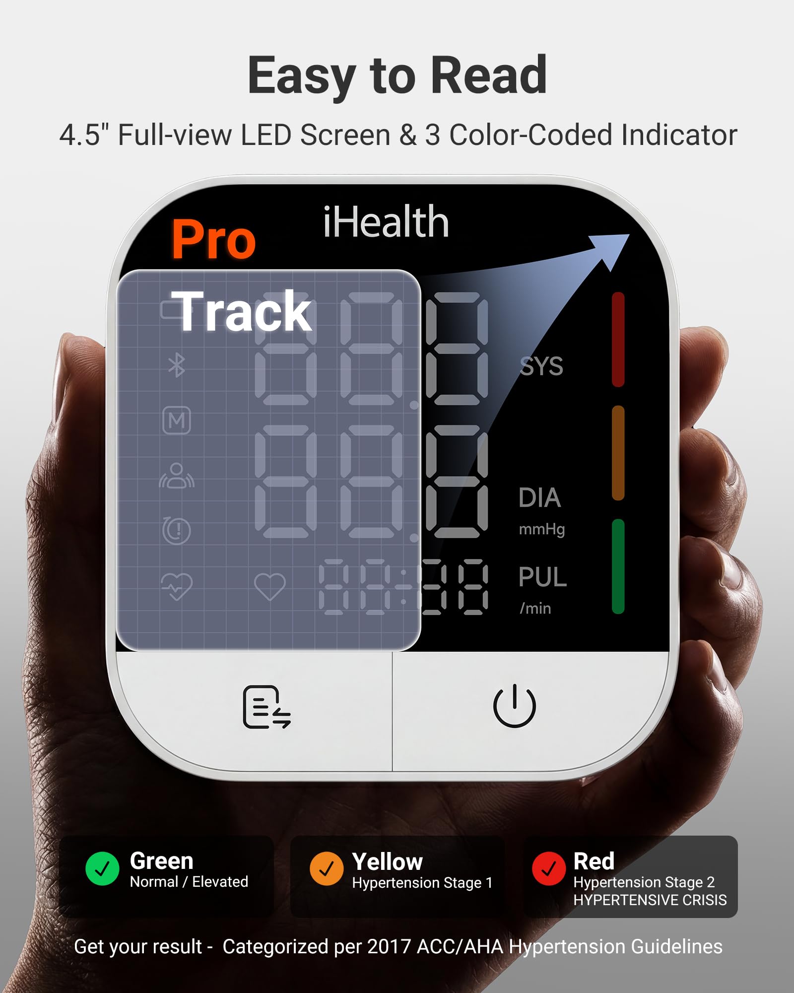 iHealth brazalete amplio ajustable que ofrece comodidad en el brazo
