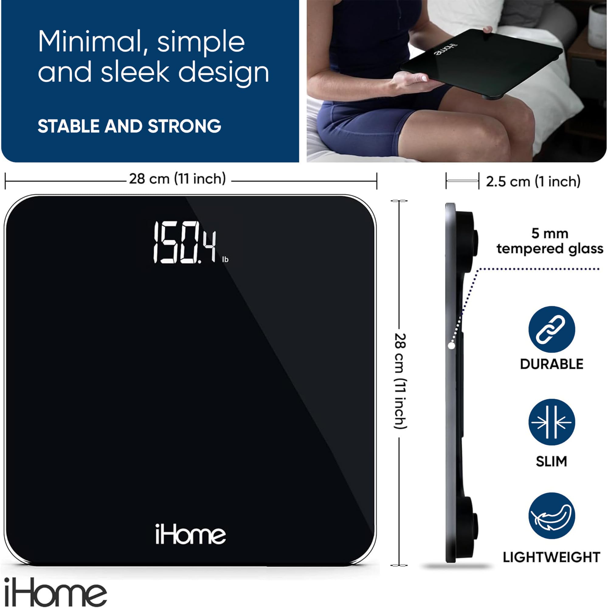 iHome pantalla LED con números claros para lecturas rápidas y sin errores