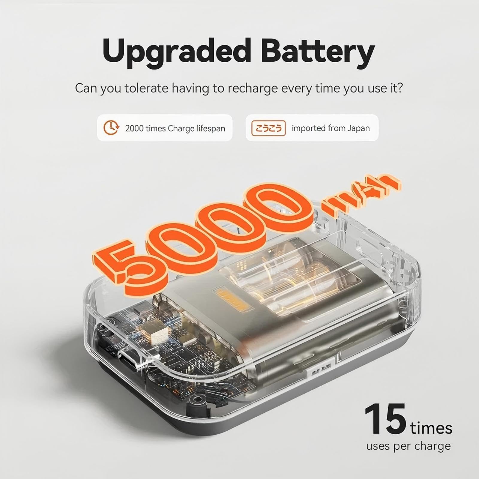 IKEEPFIT batería 5000mAh destacada, autonomía prolongada para uso inalámbrico