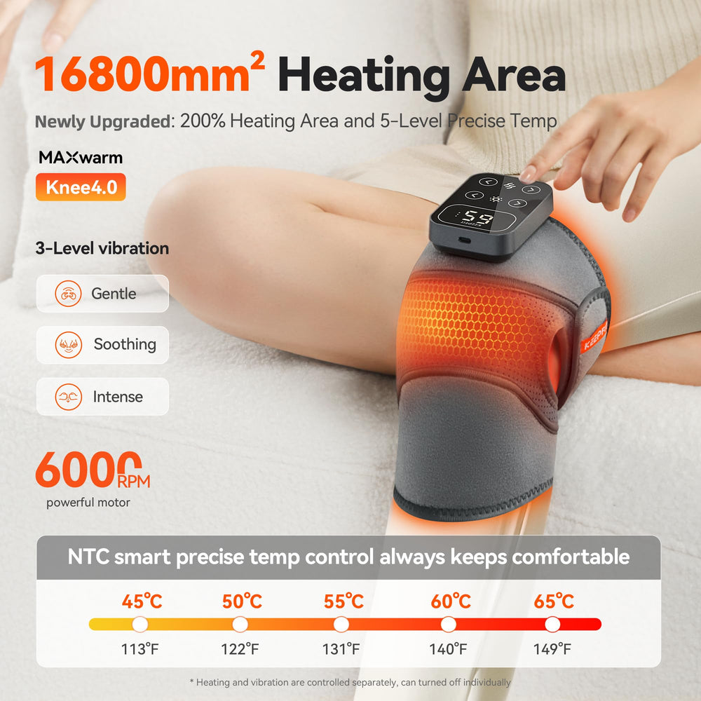 IKEEPFIT primer plano de la zona calefactable, mayor cobertura para comodidad