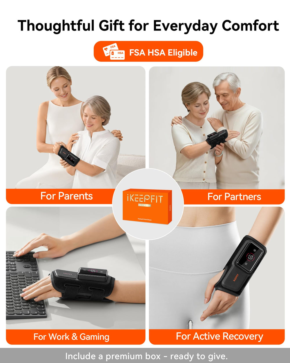 IKEEPFIT MAXease comparación de tamaño en mano mostrando ajuste real