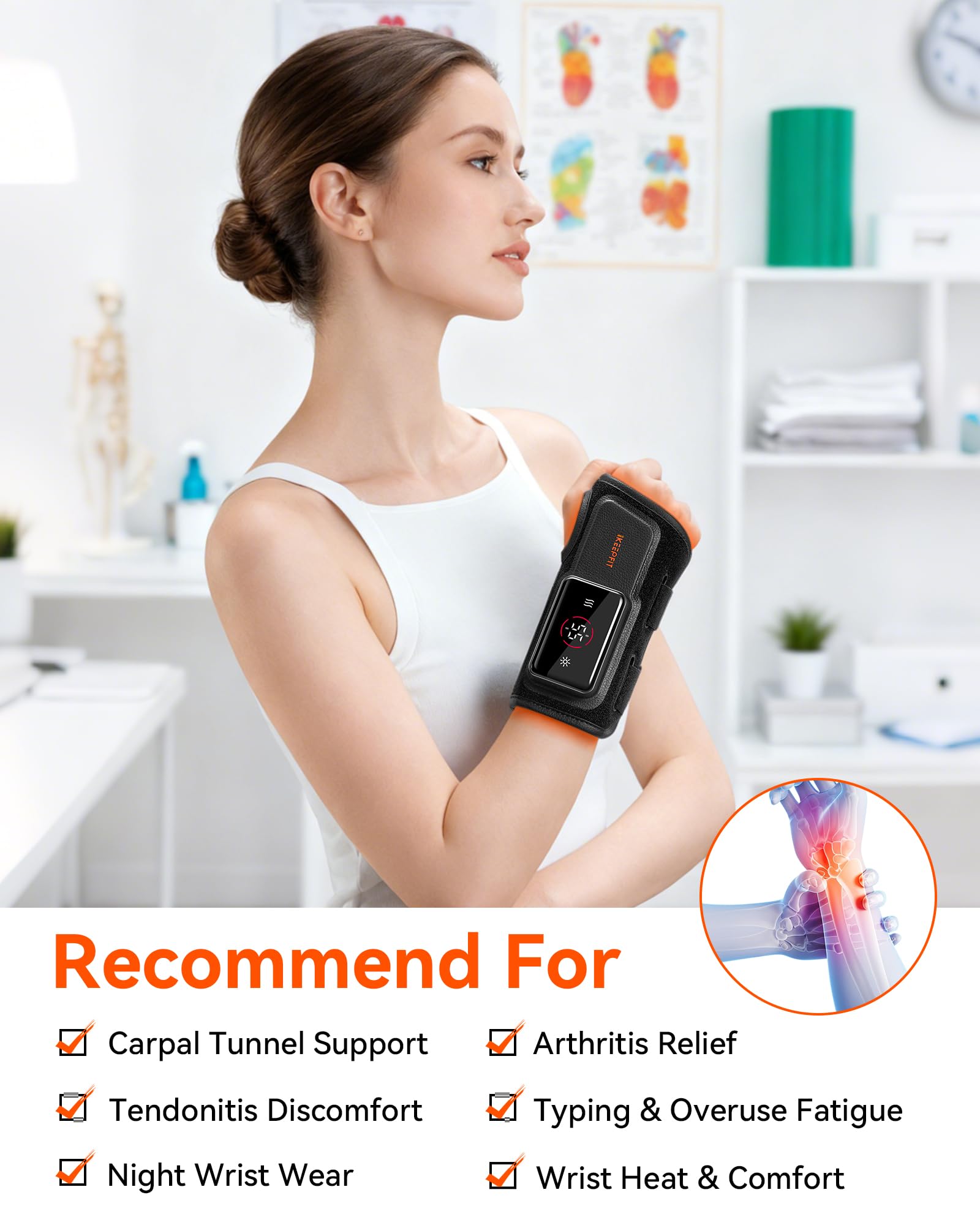 IKEEPFIT MAXease puesta durante trabajo en escritorio, permite escribir sin cables