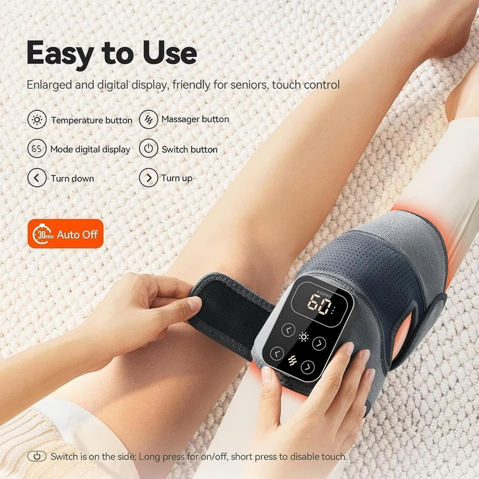 IKEEPFIT masajeador puesto mientras camina, uso portátil en movimiento