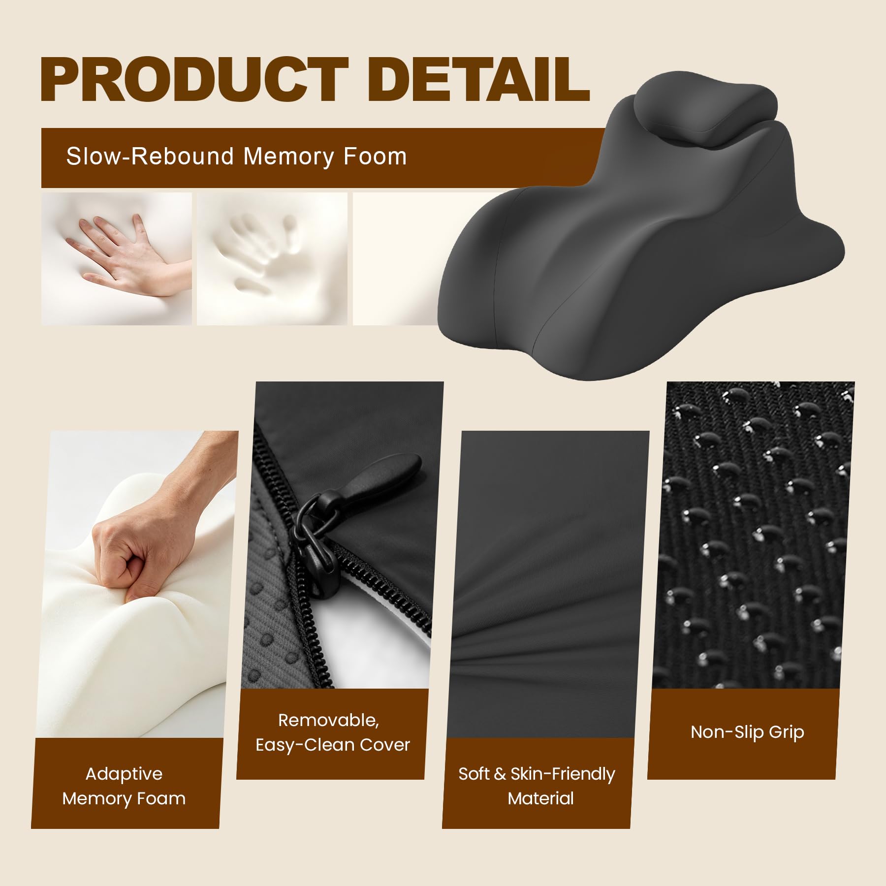 IKHTY detalle de espuma memory foam de alta densidad que mantiene forma