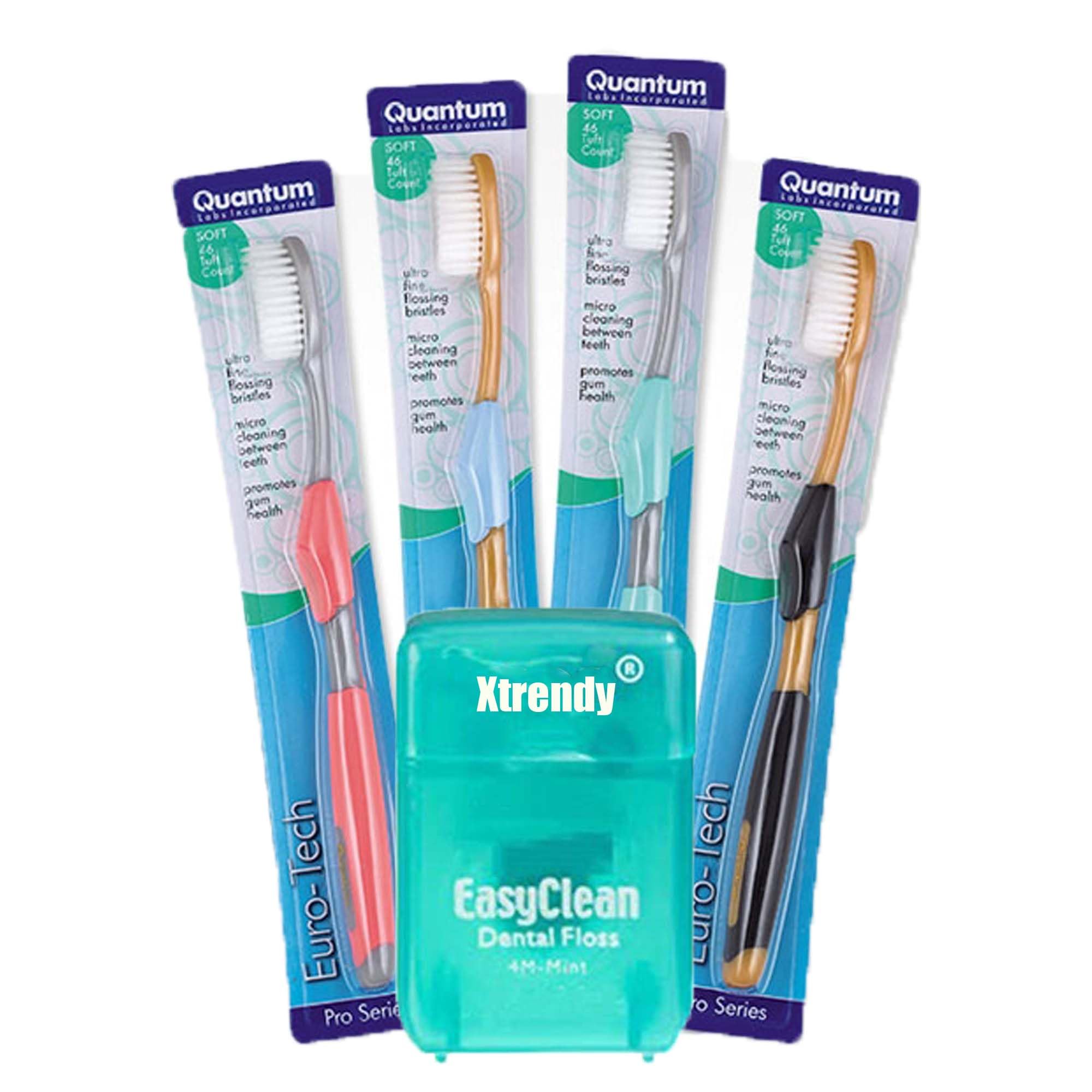 Generic Cepillo dental Quantum Euro-Tech Extra suave 5 unidades (4+1 hilo) cerdas ultrafinas y mango slim