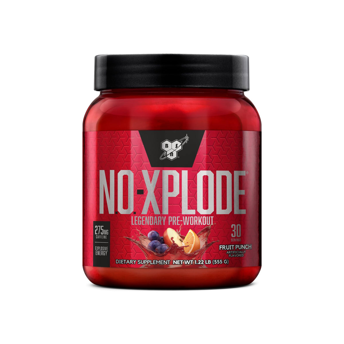 BSN N.O.-XPLODE Pre-Workout en polvo Fruit Punch, 30 servicios — con creatina y energía enfocada