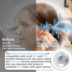 Audisaisi cúpulas abiertas para audífonos GN ReSound y Jabra M 8 mm — paquete 20, silicona cómoda e IP54
