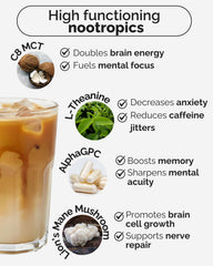 Keto Brainz Nootropic Creamer — C8 MCT en polvo, 30 servicios | Lion's Mane y AlphaGPC para energía y enfoque