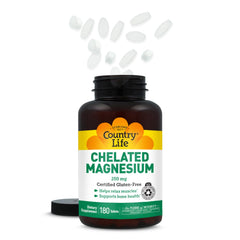 Country Life Chelated Magnesium 250mg - Heart, Bone & Muscle Support | Vegan & Gluten-Free