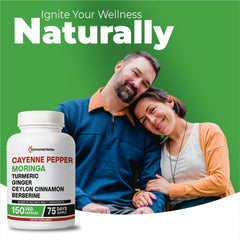 Immortal Herbs envase con sellos GMP ISO HALAL indicando control de calidad