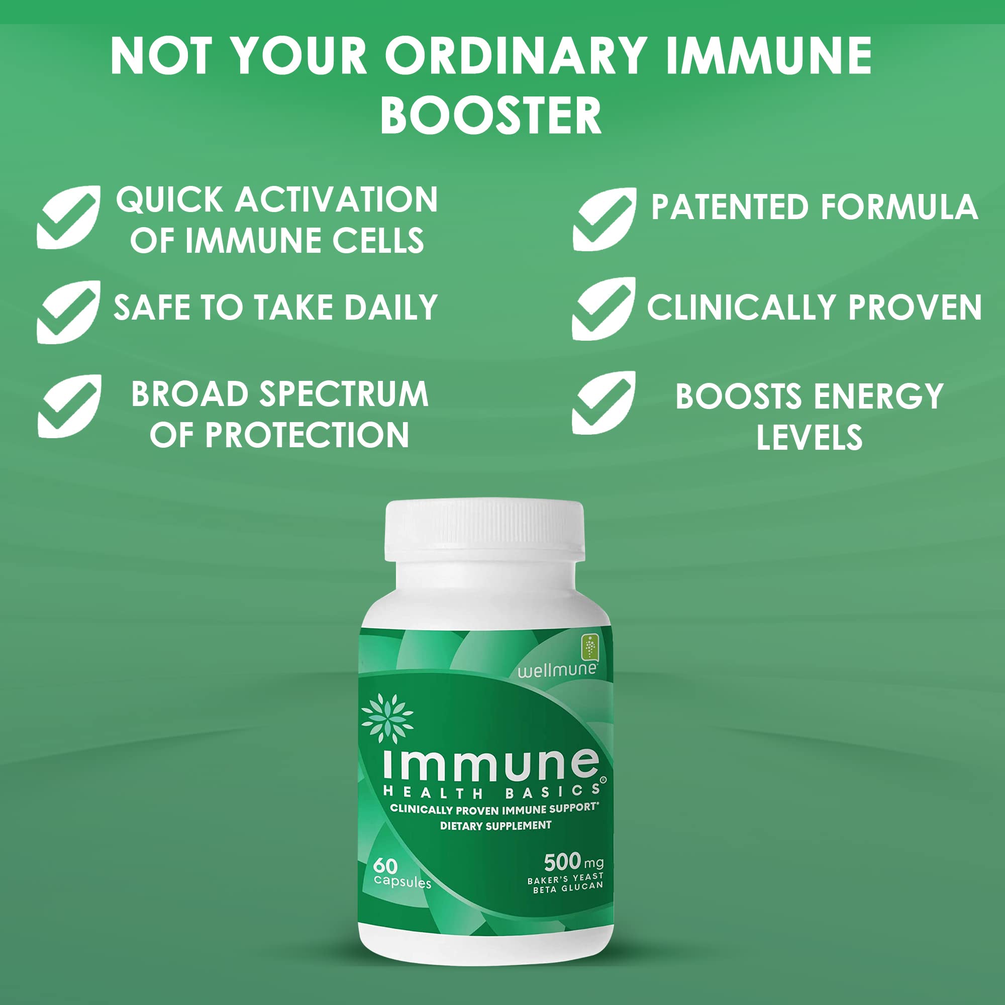Immune Health Basics cápsula junto a moneda para comparar tamaño