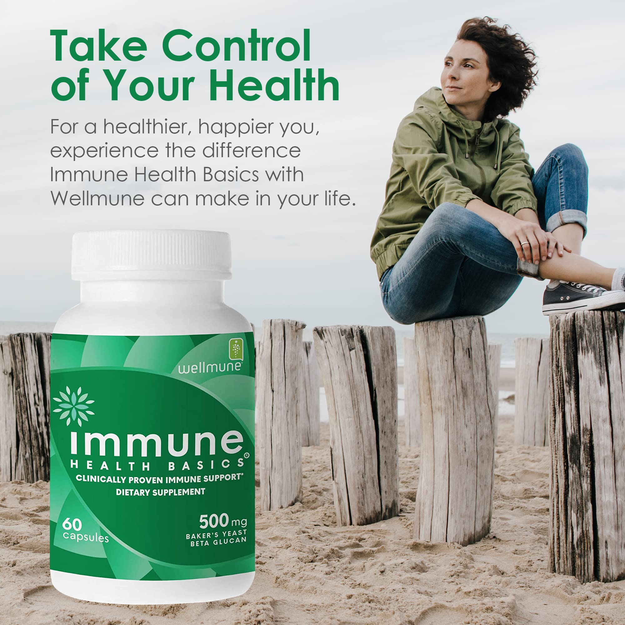 Immune Health Basics polvo del beta glucano para ver pureza y textura