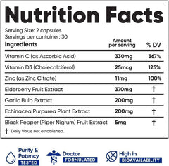 Immuneti etiqueta detalle con ingredientes listados y claridad en composición